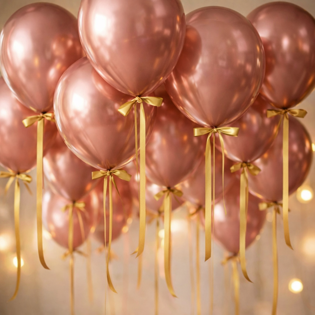 Rose Gold Ceiling Balloons